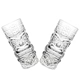 ROMISBABA Copa de Vidrio Creativa 2 Piezas Diseño de Cara Fantasmal, Vaso para Cóctel y Licor, Transparente, Adecuado para Fiestas, Bar y Hogar, Copa de Vino Original y Reutilizable