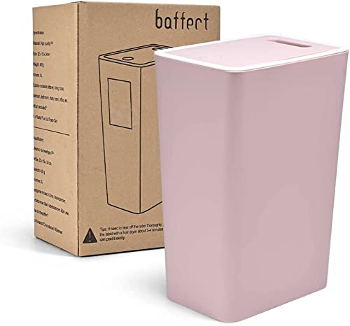 Baffect Push Top Lid Bin Garbage Can Trash Waste bins, Rubbish Recycle Bin Dustbin Recycling Garbage Kitchen Waste Bins Waste Trash Can for Kitchen Bathroom Bedroom Living Room Office 8L(Pink)