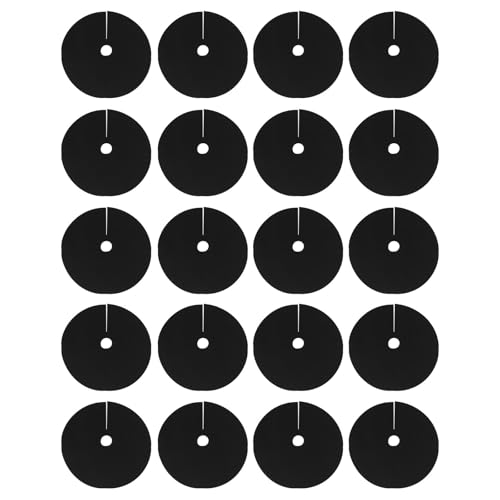 FUANA Baum-Mulchmatte zur Unkrautbekämpfung, schwarzes Vliesstoff, Grastuch für Gartenerde, Feuchtigkeitsspeicherung, 32 x 32 cm, umweltfreundliche Landschaftsbodenabdeckung, 20 Stück