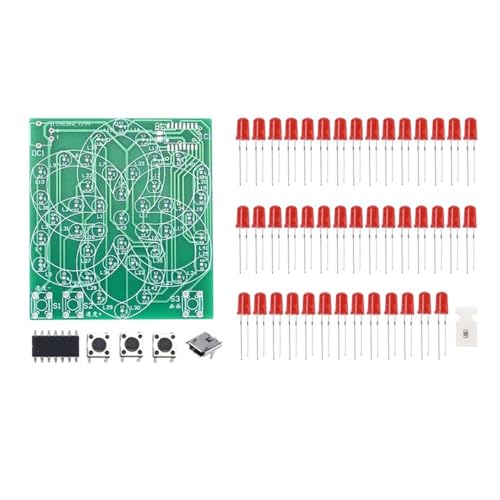 Placa práctica de soldadura de componentes, 43 LED Kit de soldadura Molino de viento electrónico que fluye luz DIY