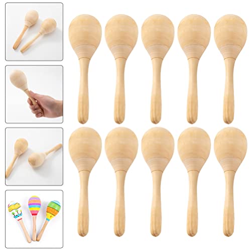Vaguelly 20Pcs Wooden Maracas, Diy Wood Maracas Blank Maracas Unfinished Hand Painted Maracas Mexican Fiesta Maracas Musical Instruments For Adults Party Kindergarten, Size L #TOP7