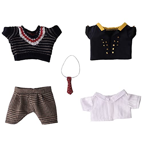 niannyyhouse 20cm人形の服 ユニフォームスーツ ぬいぐるみ 用 レトロなプレッピースタイル 着せ替え 綿人形の服 人形ベビー服