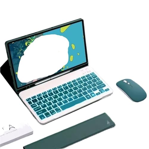 Clavier et souris pour Samsung Galaxy Tab S11 étui rétroéclairé vert