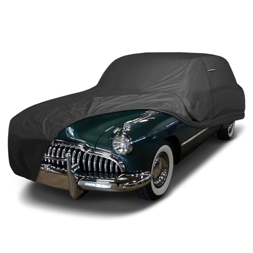 Image of iCarCover Premium Custom Car Cover for 1946-1949 Buick Super 2-Door, 4-Door Heavy Duty Waterproof All Weather Rain Snow Sun Protector Custom Full Exterior Indoor Outdoor Protection Car Cover (Black)