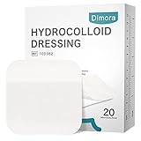 Dimora 20 Pack Hydrocolloid Wound Dressing, Ultra Thin 4' x 4' Large Patch Bandages with Self-Adhesive