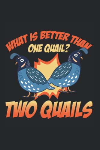 What Is Better Than One Quail? Two Quails: Quails For Quail Owner Quail Breeder Quail Lover Funny Quails, Lined Journal Or Notebook (6X9 Inches) With 120 Pages.