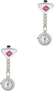 2 Pçs Relógio De Bolso Relógio De Enfermeira Relógio De Presente De Enfermeira Relógio De Bolso Criativo Relógio De Pendurar Com Clipe Número Crachá Relógios De Quartzo Broche De