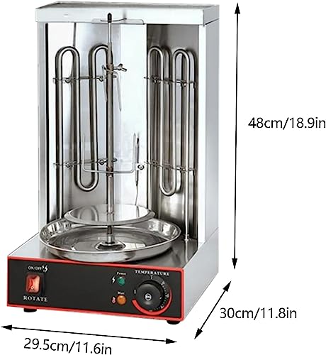 Elektrisch Vertikaler Broiler Döner Shawarma Kebab Maschine mit Spießgabeln Automatisches Spinnen Rauchloser Grill für Restaurant Wohnküche 3000W – Bild 5