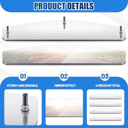 Image of MorningRo 2 Pcs 4 inch x 24 inch Silver Mud Flap Weights for Semi Trucks Mirror Finish Stainless Steel with 3 Welded Studs