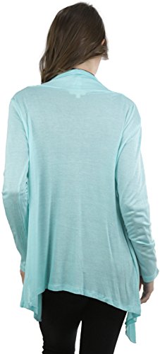 Image of ToBeInStyle Womens Open Front Long Sleeve Lightweight Asymmetrical Draped Cardigan with Side Pockets