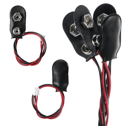 4 Pack 9V Battery Snap to PH 2.0 Connector Cable I-Type 9 Volt Battery Clip 9V Batteries Clip Connector with 7.5 inches Lead Wire