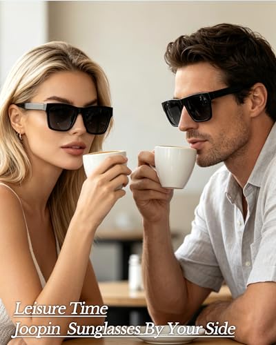 Image of Joopin Acetate Square Sunglasses Men Polarized UV400 Protection Trendy Oversized Sun Glasses Retro Shades Women