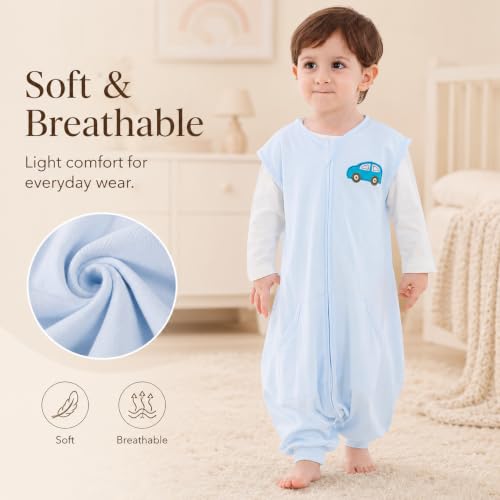 Image of HOMEAL Baby Sleep Sack,Toddler Sleeping Sack with Feet, Blue Wearable Blanket Baby 6M-5T,Sleeveless Sleep Sack 12-18 Months,18-24 Months,Medium