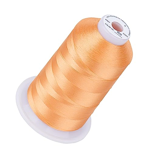 Image of Simthread Embroidery Machine Thread 5000M 40WT Polyester, Cantaloupe S026 | 5000M 40WT polyester thread feeds smoothly for home or commercial embroidery projects.
