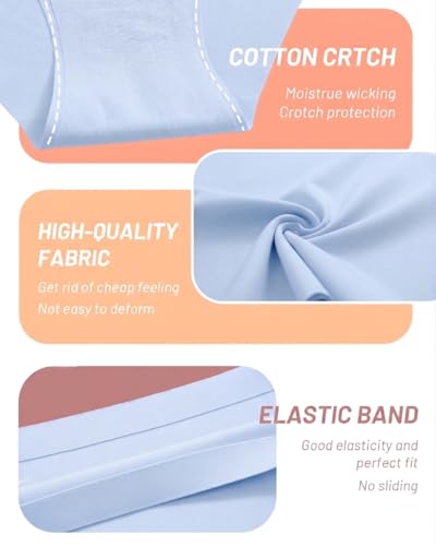 Image of UNDER THE SEA Seamless Underwear for Women Plus Size Mid Rise Lingerie Brief Sexy No Show Panties Womens Cheeky 5 Pack XS-3XL