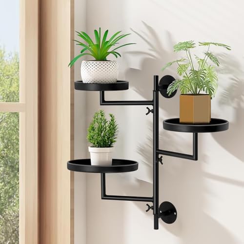 Suporte Para Plantas Parede, Prateleiras de Metal de 3 Camadas, P...