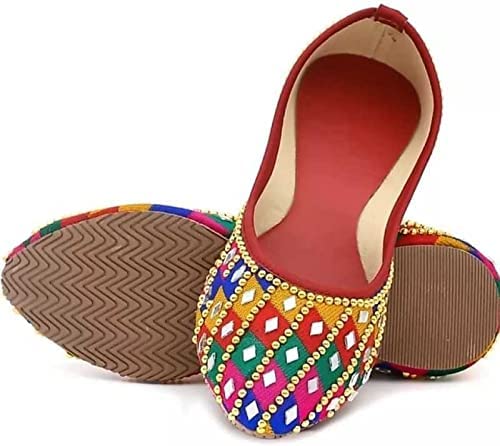 SANDYCRAFT-Rajsthani-Handmade-Indigo-Printed-Blue-Juttis-Mojari-Women-Girls-Ethnic-Shoes-Punjabi-Jutti-Nagra-Traditional-JutisMojariBelly-Bellies-for-WomenSFJ-2