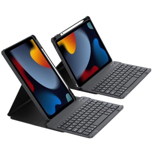 Étui clavier iPad Air 6 rotatif en acrylique noir coque magnétique 11 pouces 2024