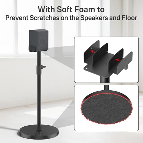 Heavy Duty Universal Bookshelf Speaker Stands Height Adjustable Max to 37.5" for Edifier, KRK, Klipsch, Polk, Yamaha, Sony Bookshelf Speakers, Surround Sound Speaker Stands with Cable Management - Image 5