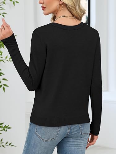 softome Womens Casual Long Sleeve Wrap Fall Sweaters Tops V Neck Solid Color Oversized Pullover Loose Fit Jumper2