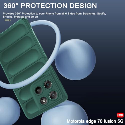 Image of TheGiftKart Liquid Silicon Back Cover Case for Motorola Moto Edge 70 Fusion 5G | ShockProof Military Grade Protection | Micro-Fibre Cloth On Inner Side | Built-In Anti-Slip Grip Back Case (TPU, Green)