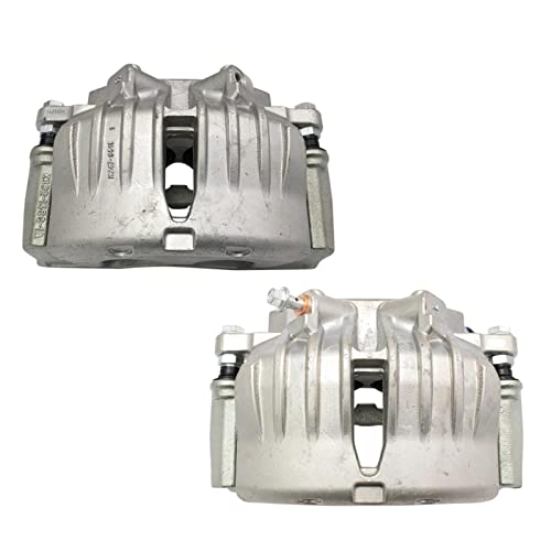 Image of TRQ Front Driver and Passenger Side Brake Caliper Set Compatible with 02-05 Chevrolet Trailblazer 02-05 GMC Envoy 04-05 Buick Rainier All Wheel Drive 02-04 Oldsmobile Bravada 06 Chevrolet SSR