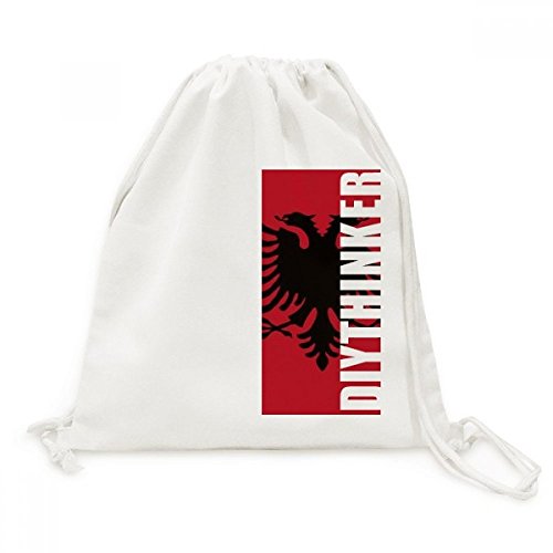 Drapeau national Albanie sac cordon toile idée cadeau voyage