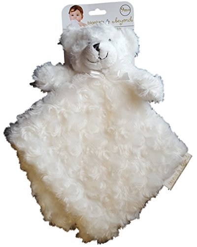 Blankets & Beyond Rosette Security Blanket - White Bear