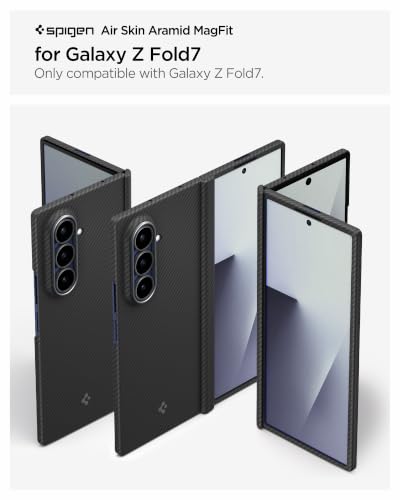 Image of Spigen Air Skin Aramid MagFit Case for Samsung Galaxy Z Fold 7, Black