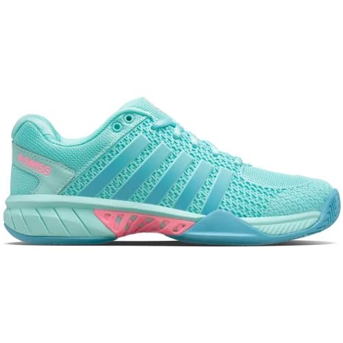 K-Swiss Women's Express Light Pickleball Shoe 8 Aruba Blue/Maui Blue/Soft Neon Pink