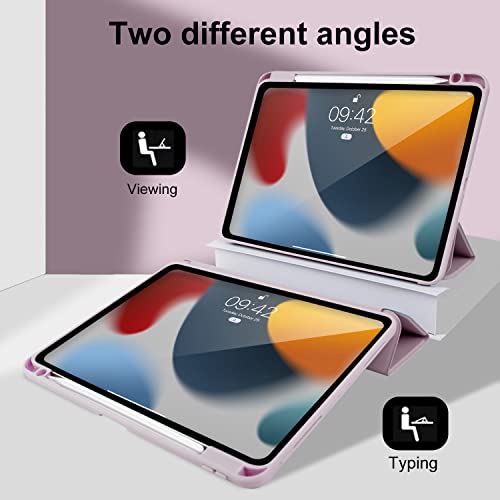 Image of Case for iPad Air 11 inch 2024 /2025 /2026 M4 /3 /2, iPad Air 5th /4th Generation 2022 /2020 with Pencil Holder, Slim Smart Cover with Clear Back Shell for iPad Air6 /7,Taro Purple