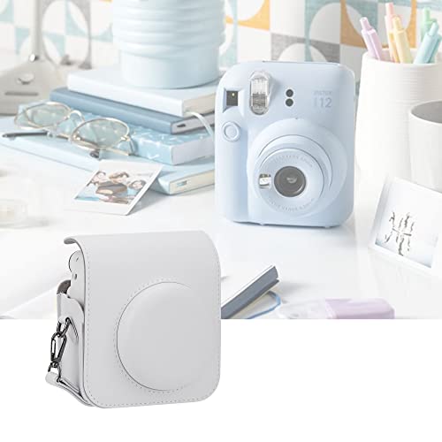 Lid Lirddy Camera Case For Fujifilm Instax Mini 12,Instant Camera Case -Pu Leather With Pocket And Shoulder Strap(Clay White) #TOP6