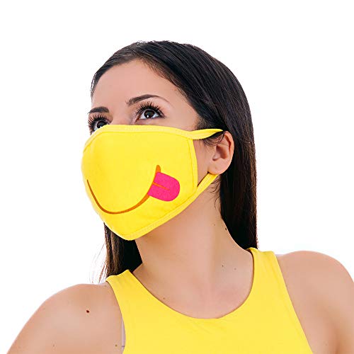 MojiGear Tongue Out Premium Cotton Pollution Filter Face Mouth Mask Emoji Respirator Unisex