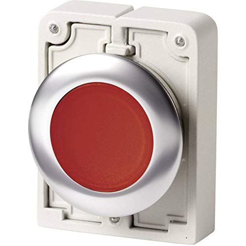 Bouton poussoir lumineux Eaton 182951 plat rouge encastrable à contact maintenu