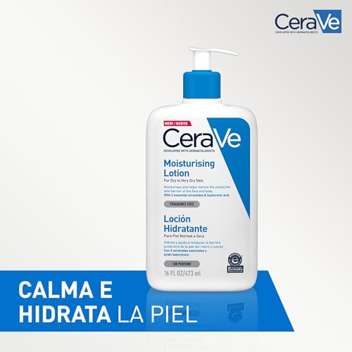 CeraVe Loción Hidratante, Piel Seca a muy Seca, Hidrata y Restaura la Barrera Protectora de la Piel, Enriquecida Con Ceramidas Esenciales y Ácido Hialurónico, Fórmula Ligera, Apta para Rostro y Cuerpo - imagen 7