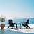 Plawdlik Folding Adirondack Chair Set of 4, Cup Holder?Wooden Textured ?Heavy All-Weather HDPE Comfortable Set Poolside Backyard Lawn Black