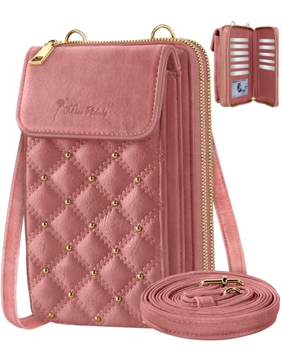 Image of Miss Adola Zipper Cell Phone Purse Crossbody Bag for Women | Zipper Closure, RFID Blocking, Card Slots, Adjustable Shoulder Strap, Cute Small Phone Wallet for Travel and Daily Carry
