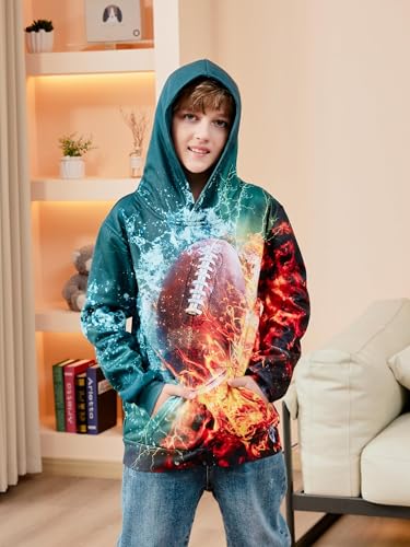 Idgreatim Kids 3D Graphic Pullover Hoodies Warm Thick Hooded Sweatshirt for Boys Girls 6-16 Years4