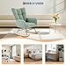 Rocking Chair Nursery Teddy, Upholstered Baby Fluffy Glider Rocker for Adults Small Spaces Indoor,Nursing Chairs for Living Room, Bedroom,Green