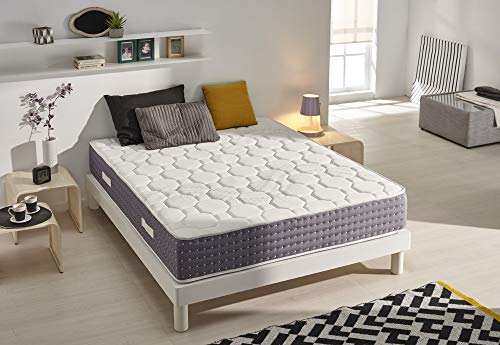 ECCOX - Memory Nature Pocket Spring Mattress 200 x 200 5 cm Visco Gel + Graphene + Supersoft Height 30 cm +/-2 Medium Firmness