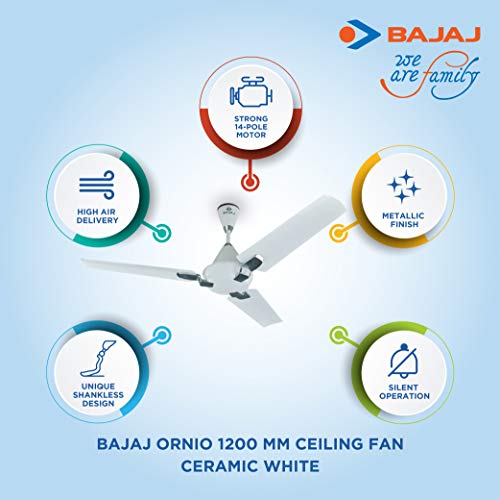 Image of Bajaj Ornio 1200 mm Ceiling Fan (Ceramic White)