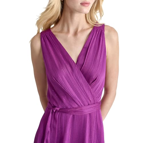 Image of DKNY Women's Sleeveless Tie Fit & Flare Midi Dress