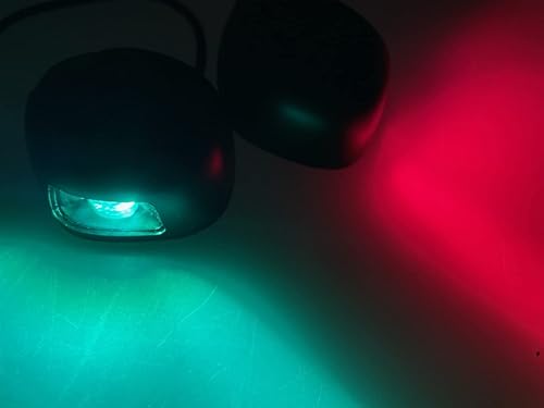 Miniatura 3 de Pactrade Marine Navegación de montaje horizontal para barco, luz verde y roja, 2 NM, IP 66 65.6 ft, 112,5 grados cada uno DC12V2W carcasa de