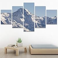 SIGNWIN 5 Panel Canvas Wall Art Modern Art Expressive Landscape Modern Mountain Top Multicolor Photography for Home Decorations Ready to Hang - 60