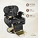 OmySalon All Purpose Hydraulic Barber Chair Recline 360 Degree Swivel Height Adjustable Heavy Duty Hairdresser Chair Beauty Salon Spa Tattoo Styling Barbershop Equipment Gold & Black
