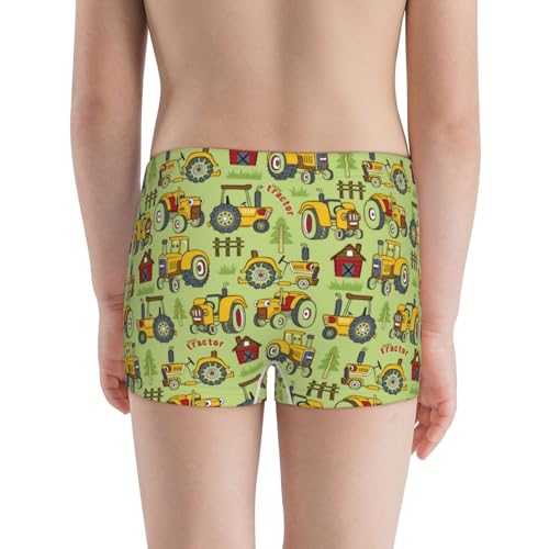 Boys' Cotton Boxer Brief Soft Underwear-Cute Tractor3