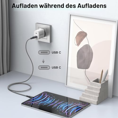 GIANAC USB C Kabel 2Stück 2M Schnellladekabel USB C auf USBC Ladekabel 60w – Ansicht 6
