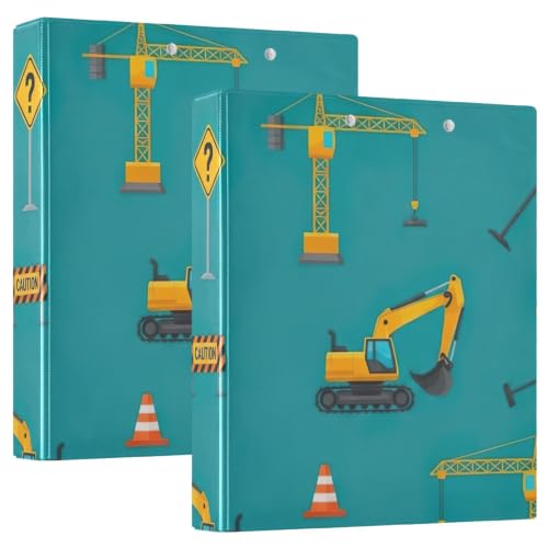Classeur à anneaux en D de 3,8 cm avec pochettes de rangement intérieures à motif camion