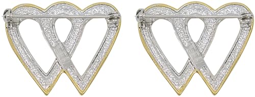 Image of Set of 2 Brooch Lapel Pins With Rhinestones