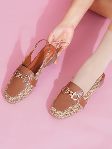 Image of TRYME Elegant Low Heel Mules for Women | Comfortable Slingback Shoes for Daily & Office Wear